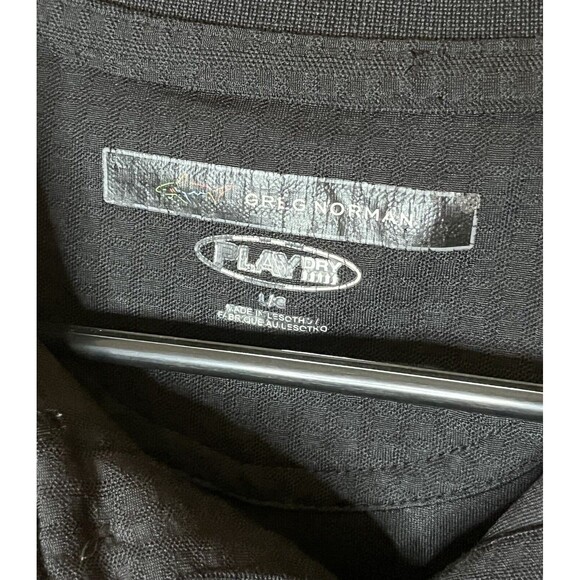 Greg Norman Play Dry Black Dri Fit Polo Shirt Men’s Large Stretch 100% Polyester - Picture 2 of 6